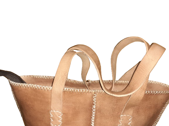 Bolso Mujer  Vacuno hilo blanco Mediano-2