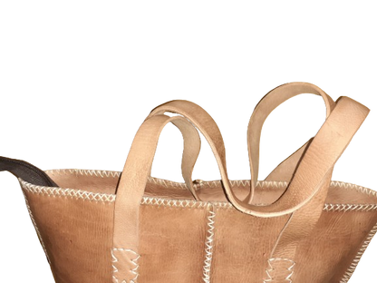 Bolso Mujer  Vacuno hilo blanco Mediano-2