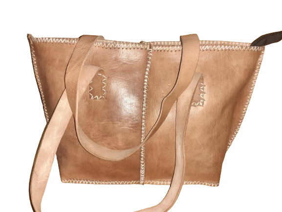 Bolso Mujer  Vacuno hilo blanco Mediano-1