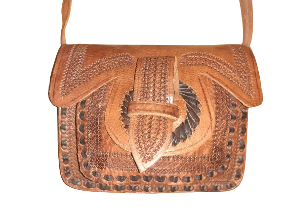 Bolso labrado vacuno tira Mediano-4