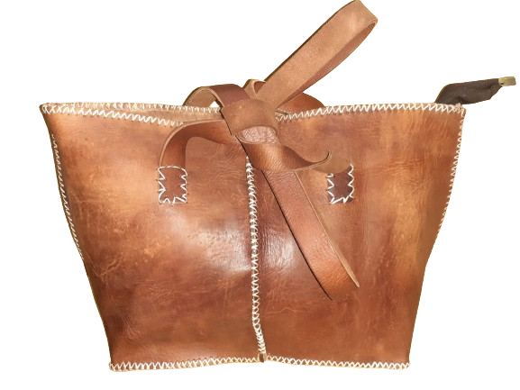 Bolso Mujer  Vacuno hilo blanco Mediano-8