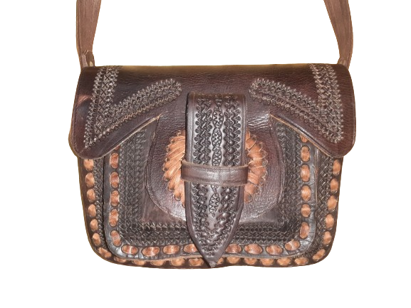 Bolso labrado vacuno tira Mediano-0