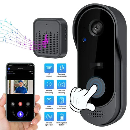 NNEOBA Wireless Video Doorbell with Camera & Intercom