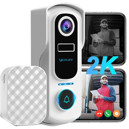 NNEOBA 2K Wireless Video Doorbell with Chime