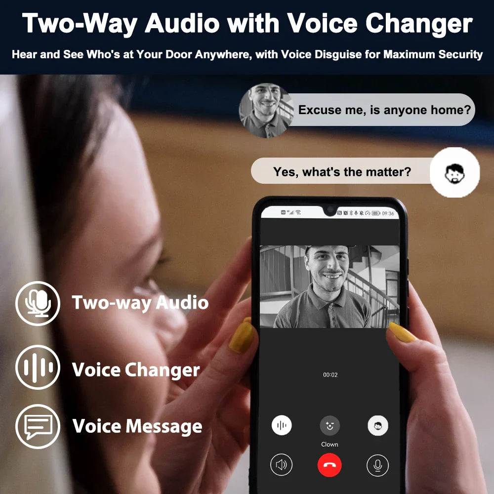 NNEOBA 2K Wireless Video Doorbell with Chime