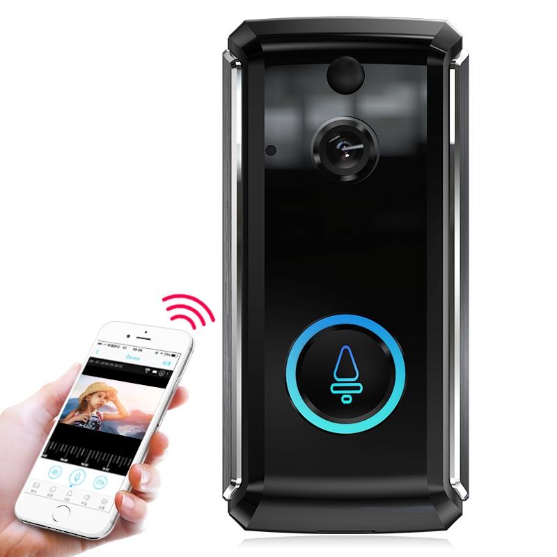 NNEIDS Smart Wifi Video Doorbell With Night Vision & Motion Detection - 2-Way Intercom - 32Gb Sd Card - Black