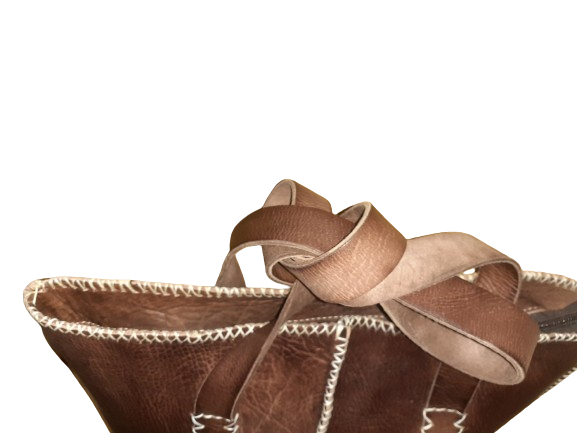 Bolso Mujer  Vacuno hilo blanco Mediano-5