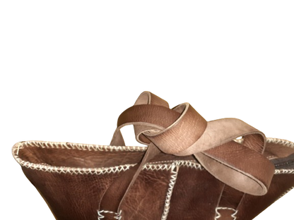 Bolso Mujer  Vacuno hilo blanco Mediano-5