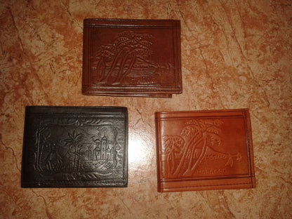 Cartera de cuero hombre labrada-0