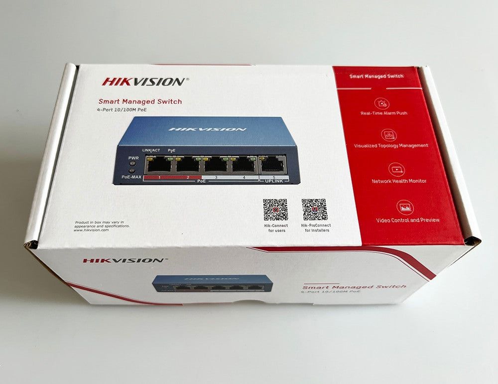 Hikvision 4 Ports Fast Ethernet Smart POE Switch 48VDC RJ45 10/100 Mbps-2