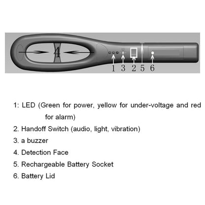 GC101H Portable Hand Held Metal Detector Body Scanner-4