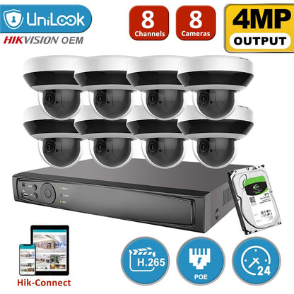 Hikvision OEM 8CH 4MP CCTV System H.265+ NVR with PTZ IP Kit-0