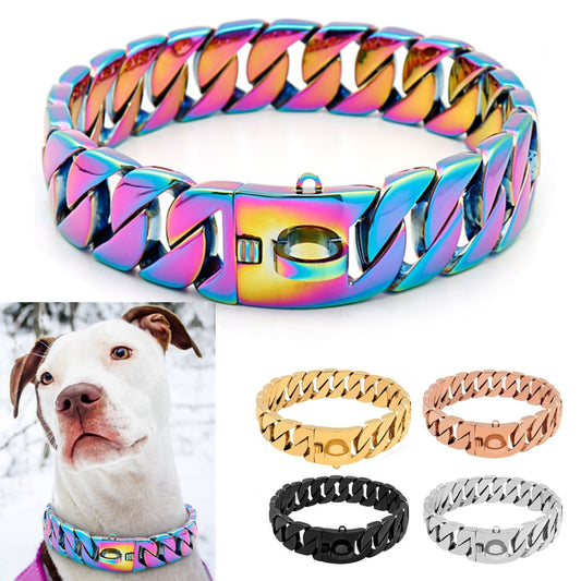 32MM Strong Metal Dog Chain Collars-0