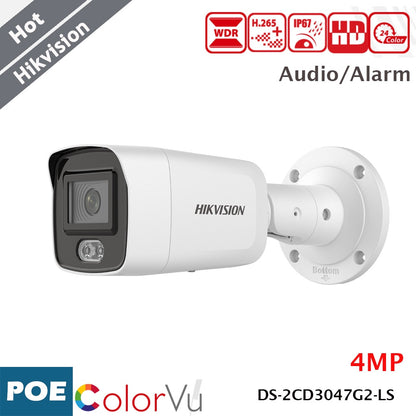 Hikvision IP Camera 4MP Colorful Mini Camera Bullet Audio Alarm Interface 130dB-0